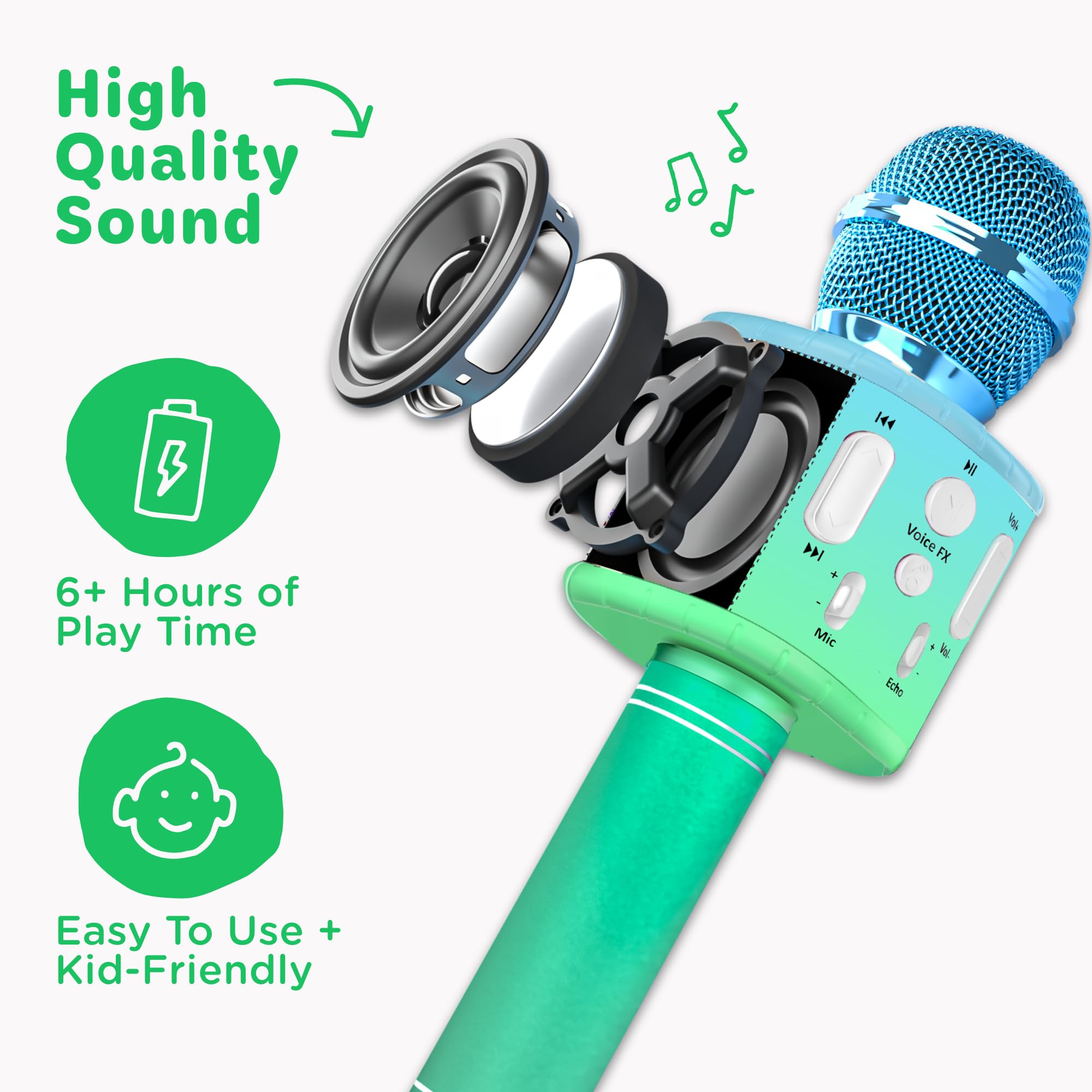 Move2Play, Kids Karaoke Microphone | Includes Pre-Loaded Songs & Bluetooth | Kids Birthday & Easter Gift | Toy for All Ages 2, 3